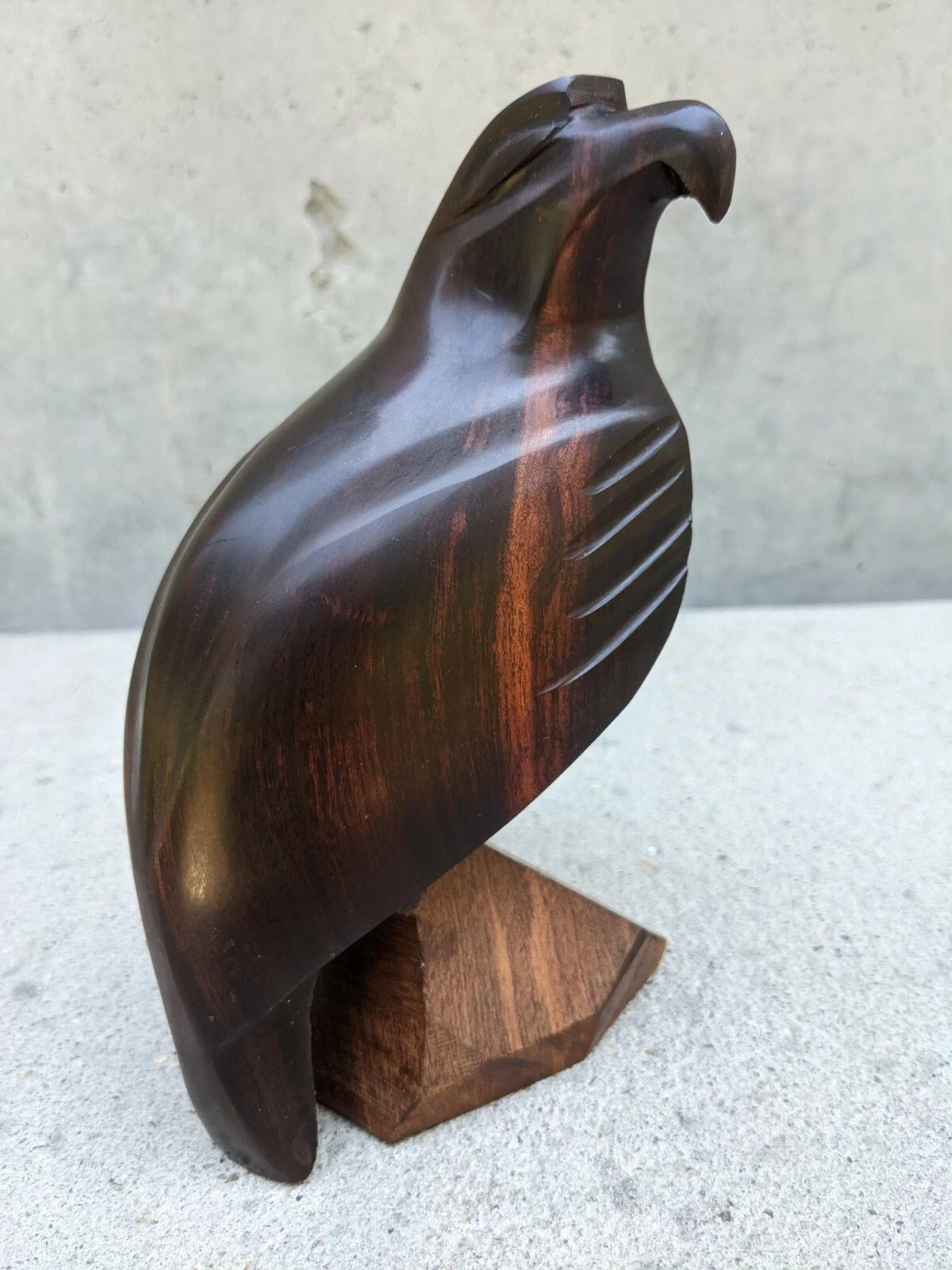Vtg Ironwood Hand Carved Eagle Falcon Hawk Bird Sculpture 2 lb 7 1/4″ x 3 1/2″