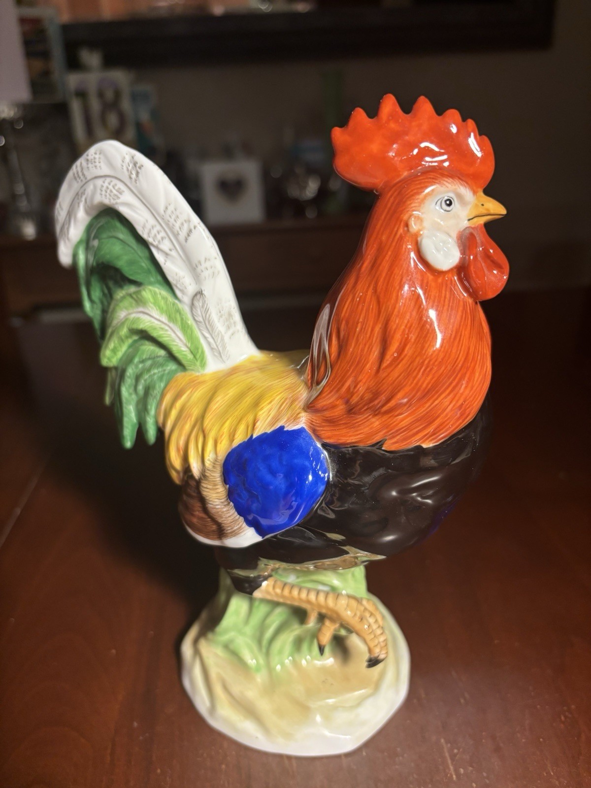 Carl Thieme Dresden Porcelain Rooster Medium Size 8” Great Colors