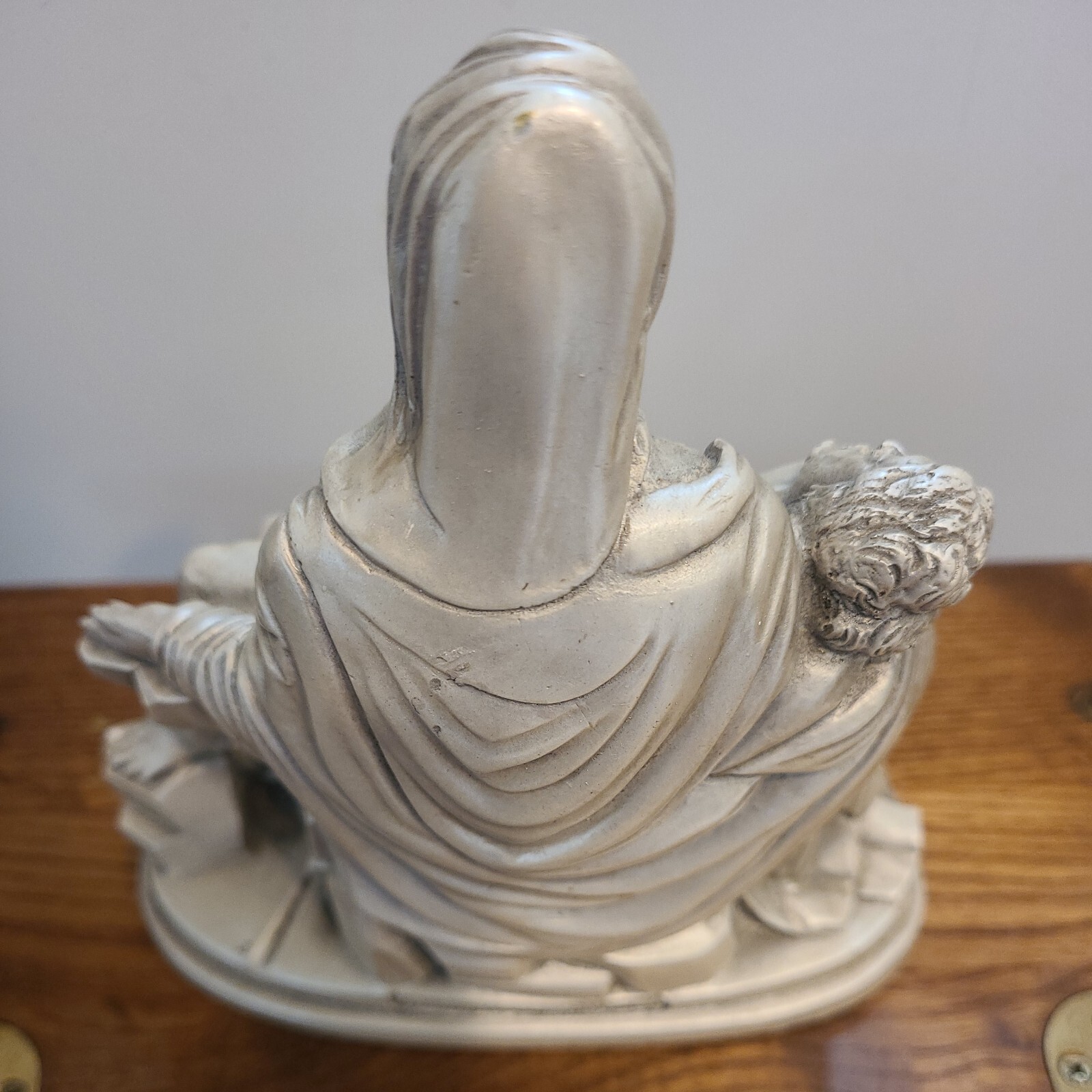 Vintage Esco Michelangelo Pietà Jesus & Mary Chalkware Statue Art w/ Pearl Glaze