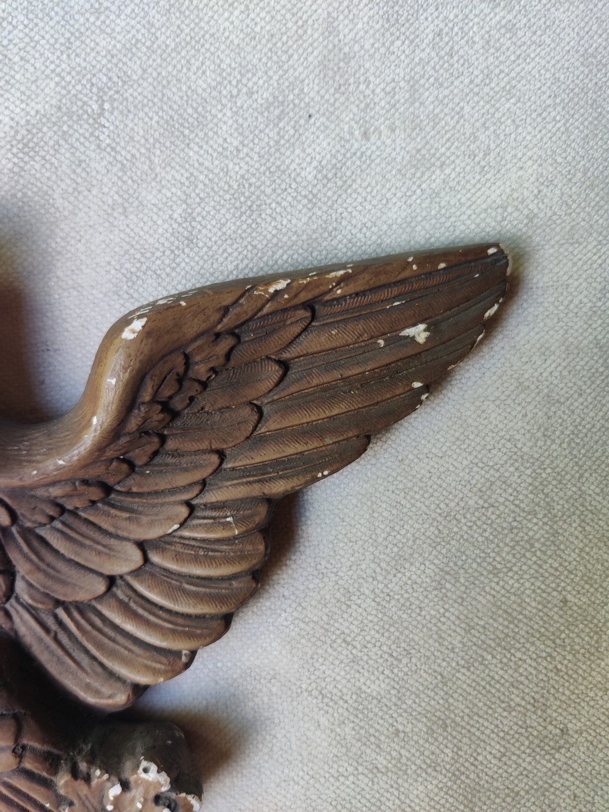 VTG Chalkware Eagle 12.5″ Patriotic USA Military Wall Hanging E Pluribus Unum