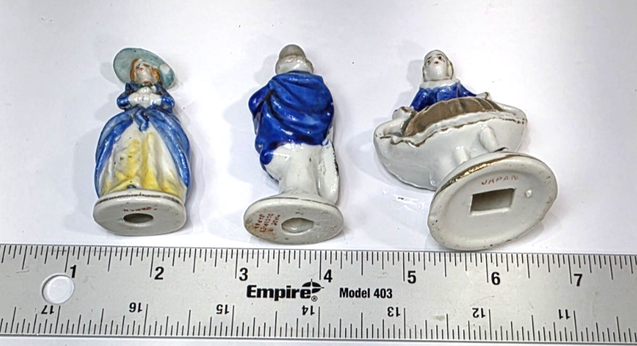Japan & Occupied Japan Porcelain Figures Colonial Man and Women Set of 3