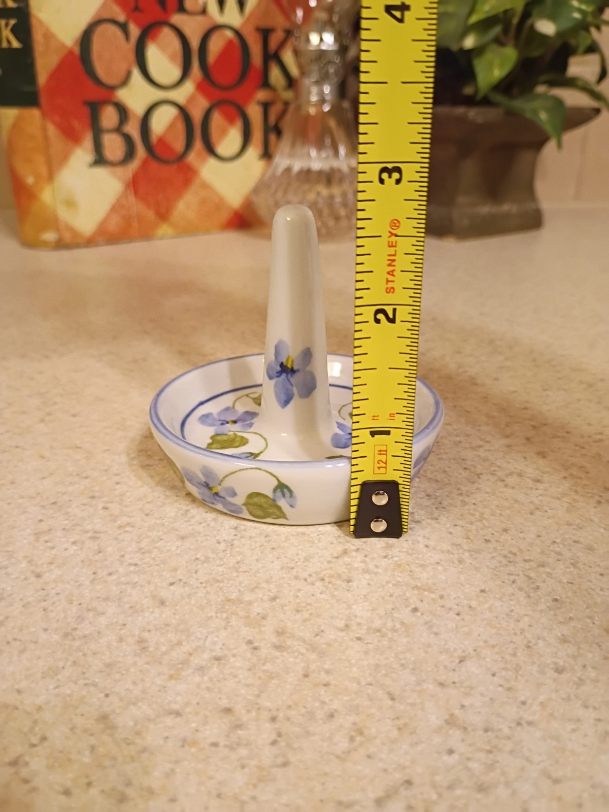 Vintage Porcelain Ring Holder Blue Floral Andrea By Sadek Made In Thailand