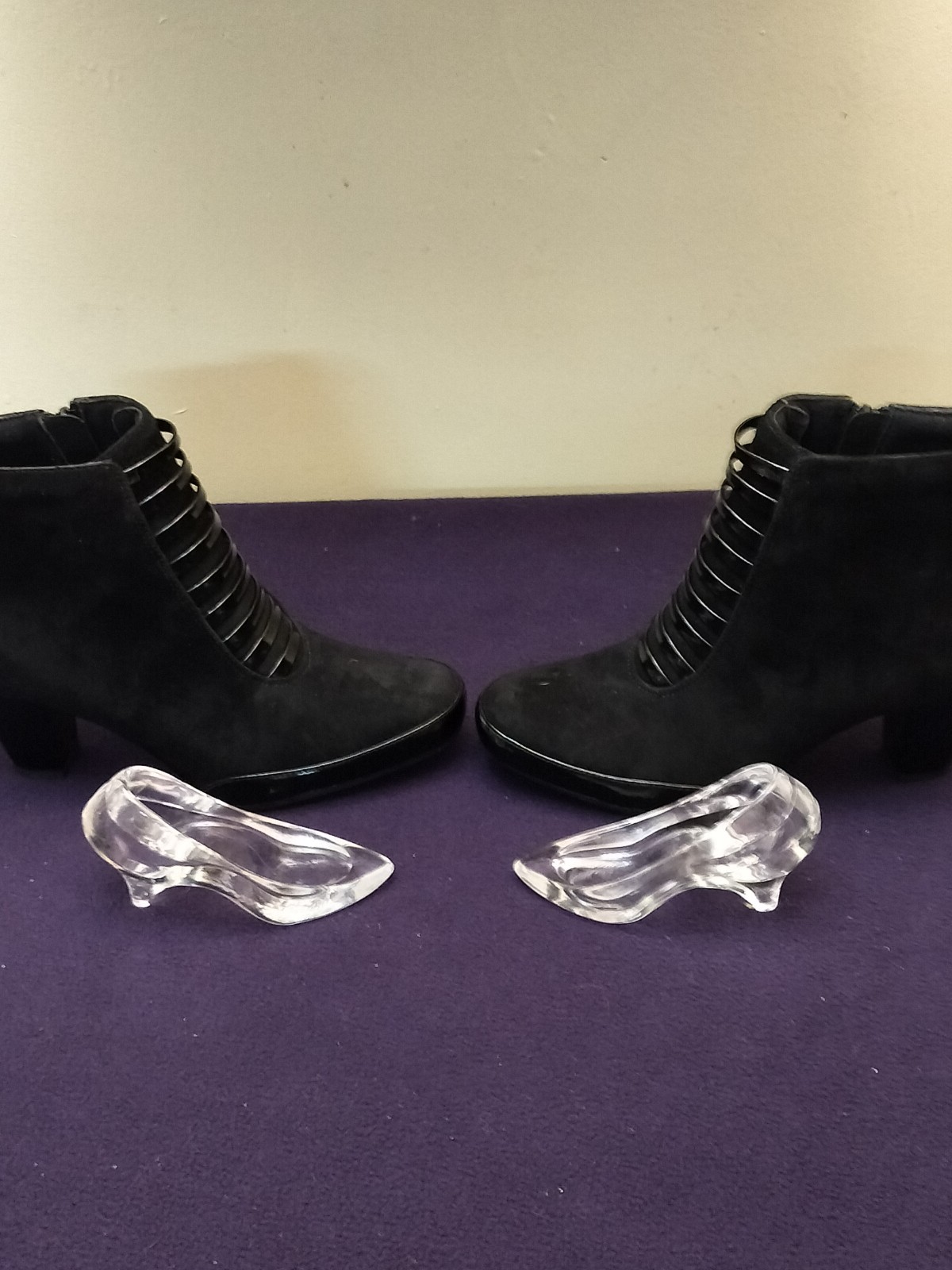 Oneida Lead Crystal Clear Glass Slippers Hand Cut & Blown Made In Korea