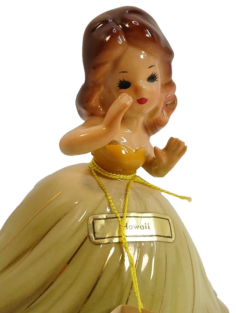 RARE Josef Originals Hawaii Girl Hula Figurine (N2) 4″ x 3.5” Mint Condition