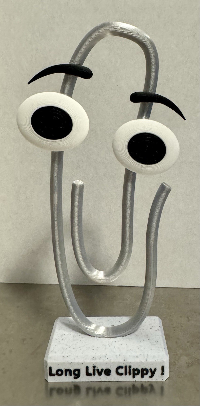 Clippy Microsoft Office Assistant Figurine 3D Printed Desk Decor Retro Paperclip