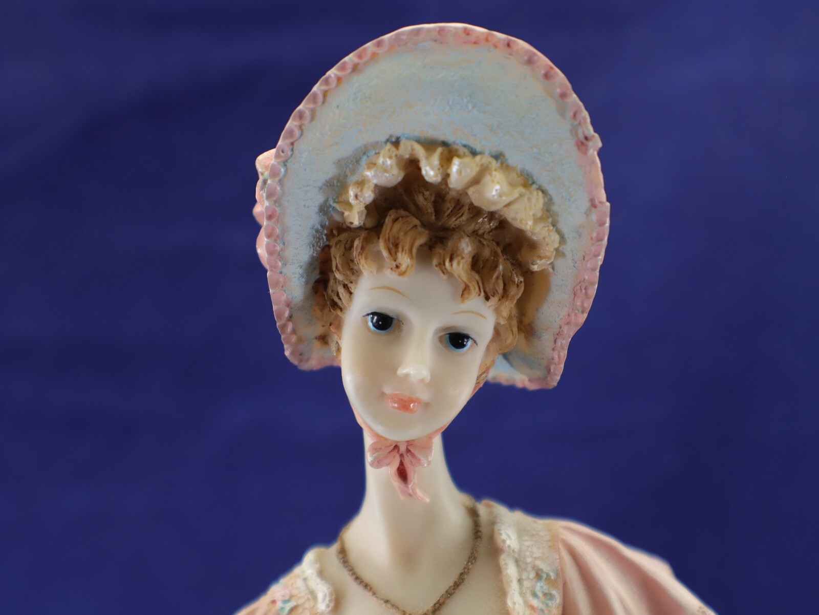 Turtle King Giovanni Collection LADY FIGURINE Statue Blue Pink Dress Balcony 13”