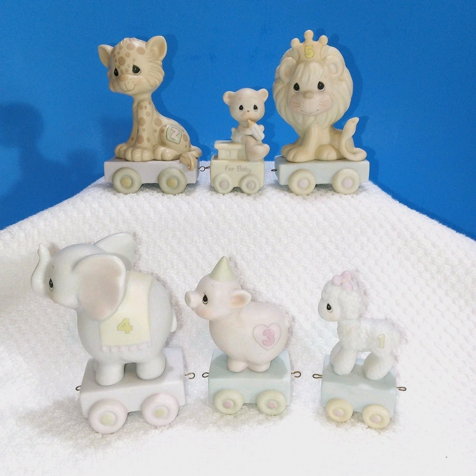 Precious Moments Birthday Train Pieces. 6 In All. Various Ages. Baby, 1,3,4,5,7.