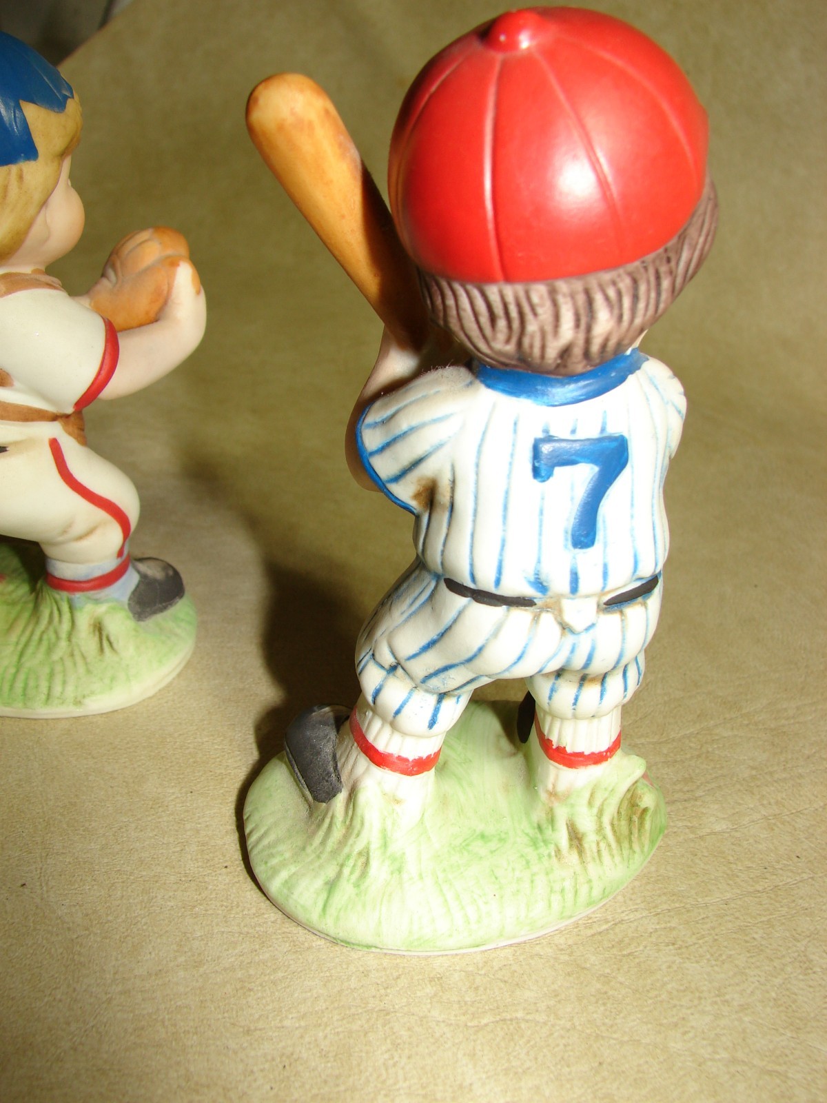 Vintage Homco 1468 Baseball Boys Figurines Batter & Catcher Set Home Interiors