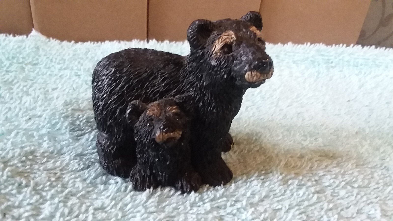 Stone Critters Littles Black Bear With Cub