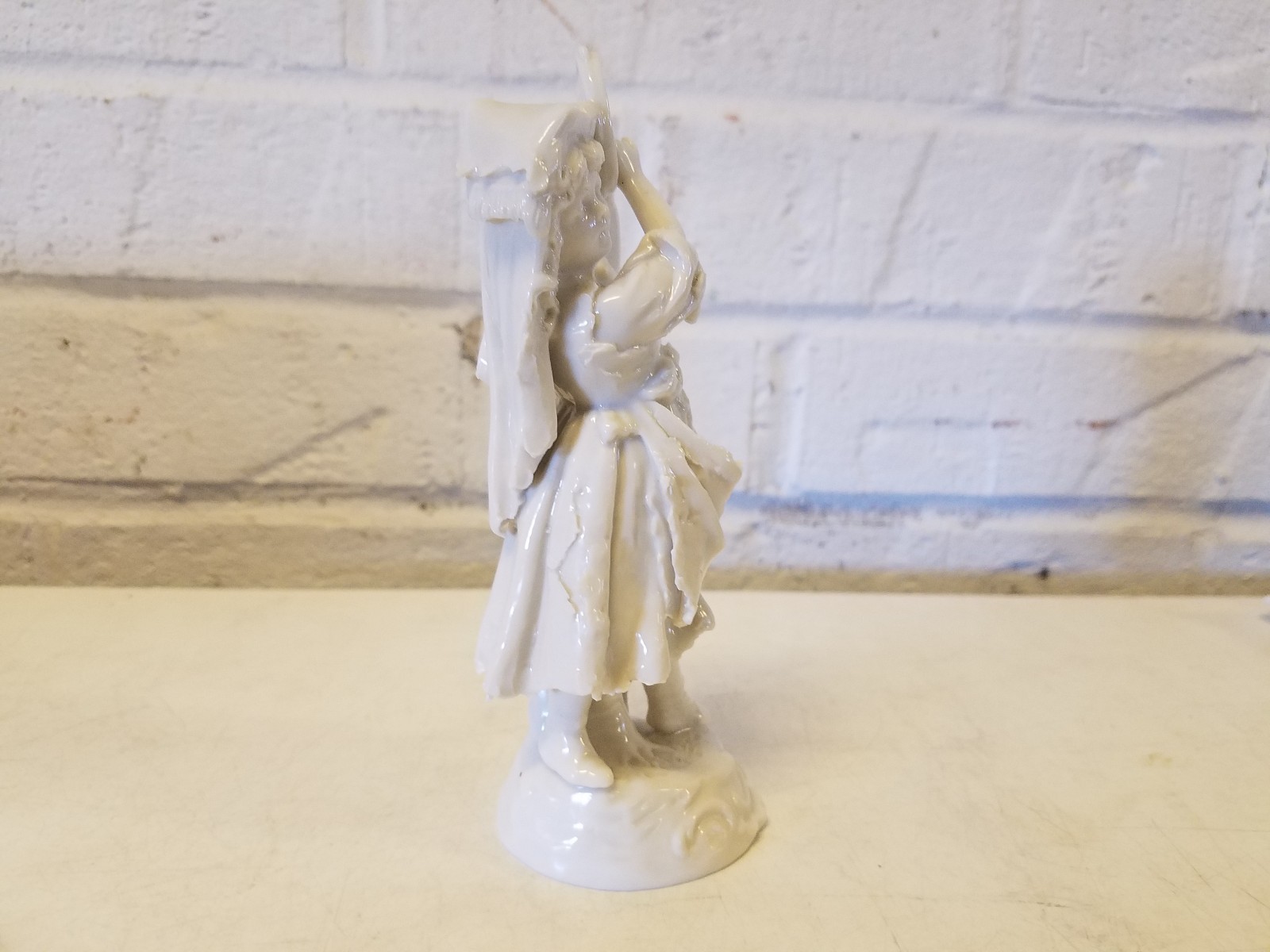 Ant German Porcelain Figurine Likely Dresden Gitane Dancer Girl w/ Tambourine