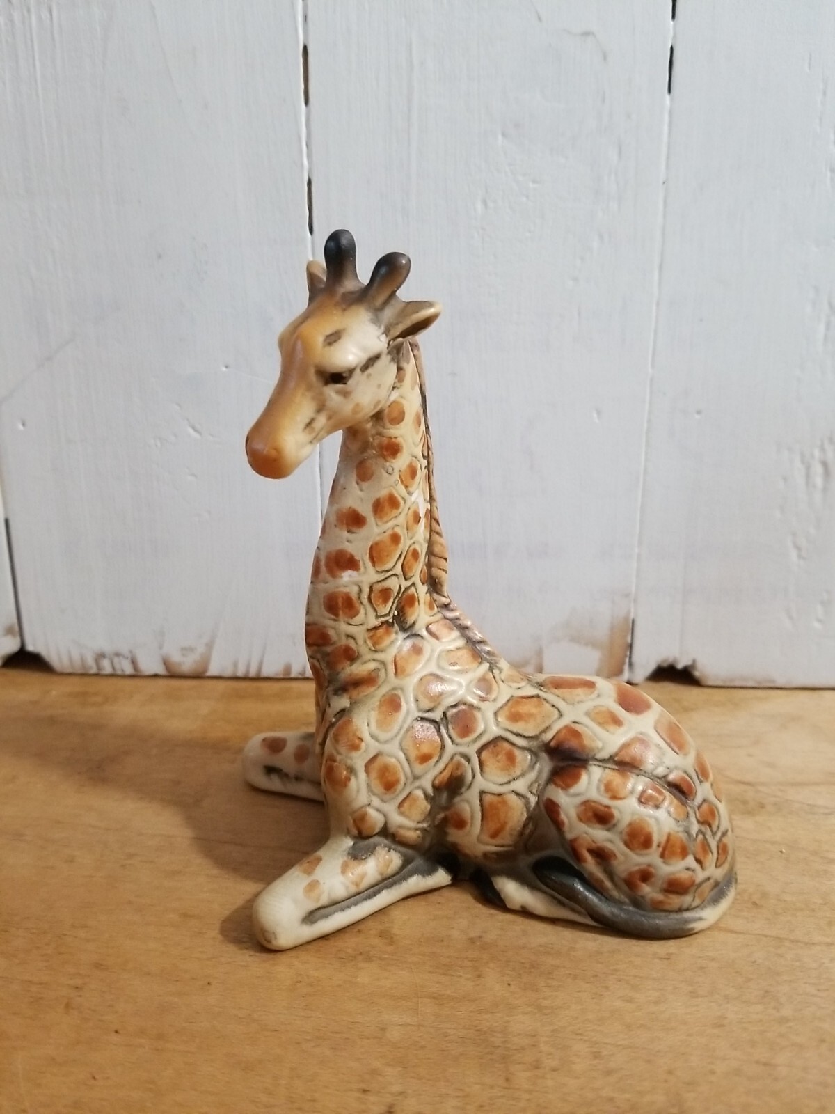 Giraffe Realistic Relaxed Figurine Ceramic Bisque UCTCI