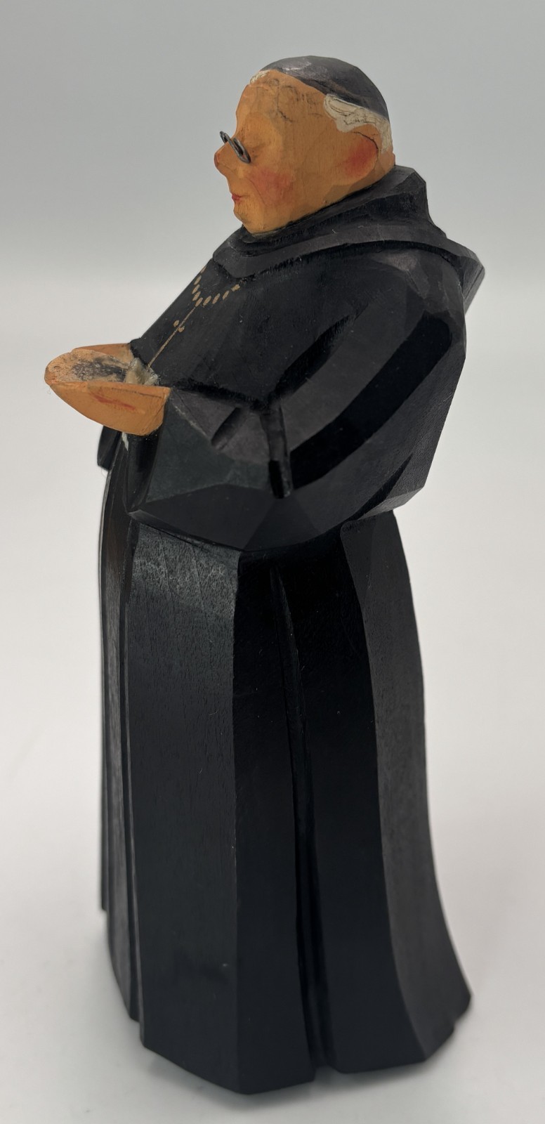 Switzerland Huggler Wyss Trygg Hand Carved Monk with Glasses Early 1900’s