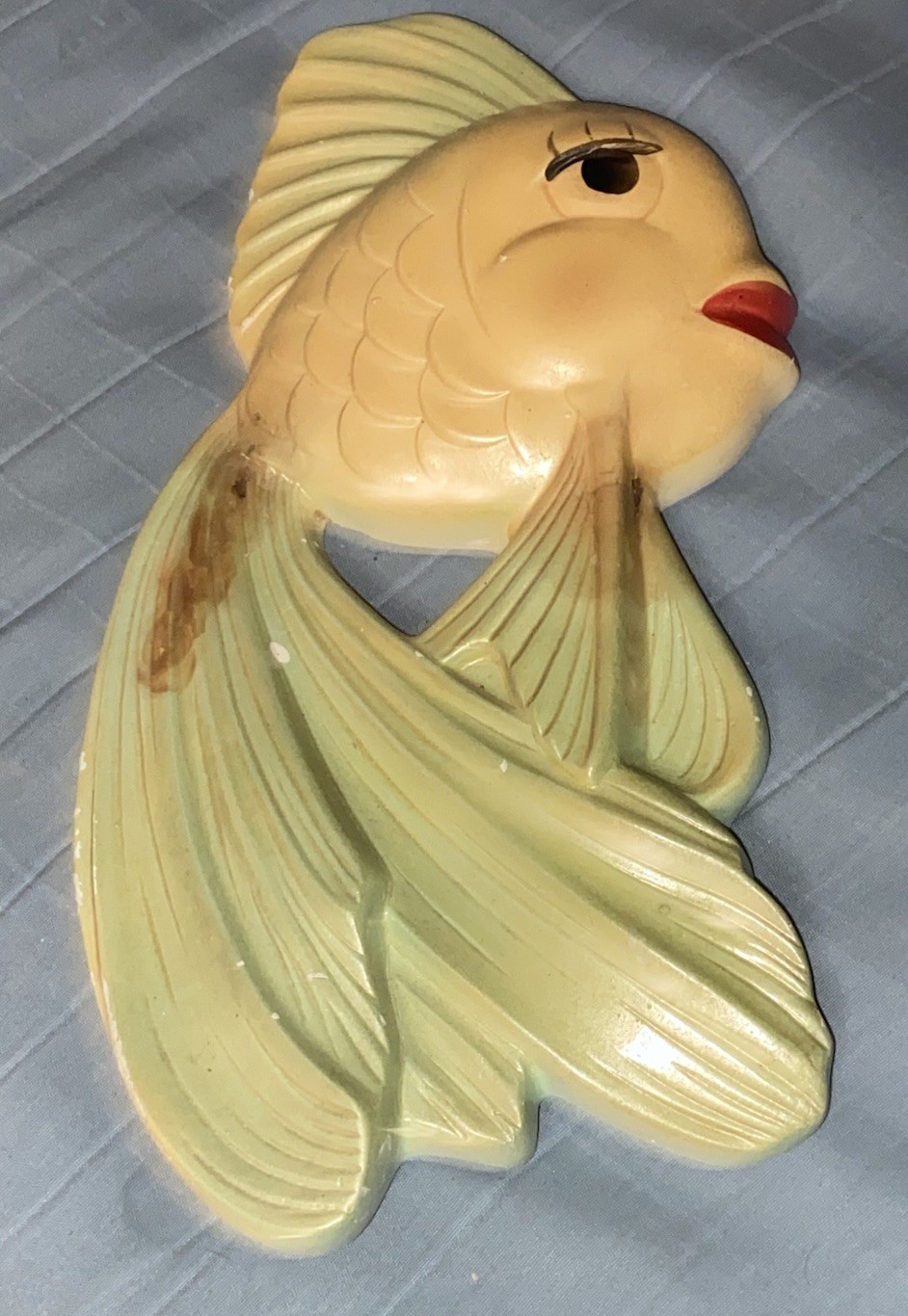 Vintage 1970s Miller Studios Chalkware Fish Bathometer Thermometer Grouping Set