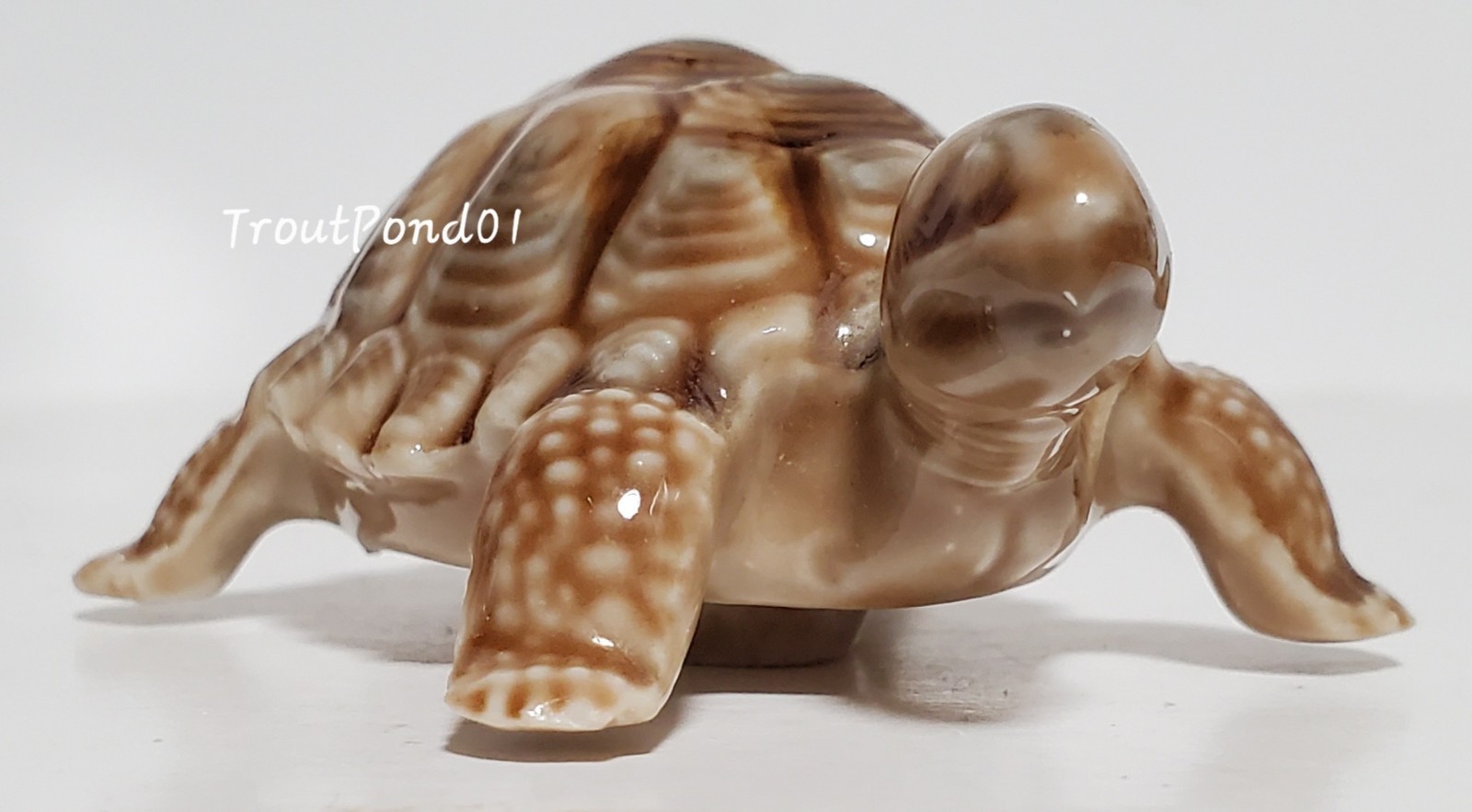 Wade Porcelain Tabby Cat + Tortoise Turtle Blow Up Figurines Lot Lg 2 -3 in