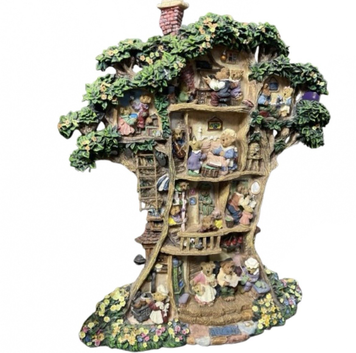 Danbury Mint Boyds Bears Tree House Table Top Or Hanging 3D Resin Display