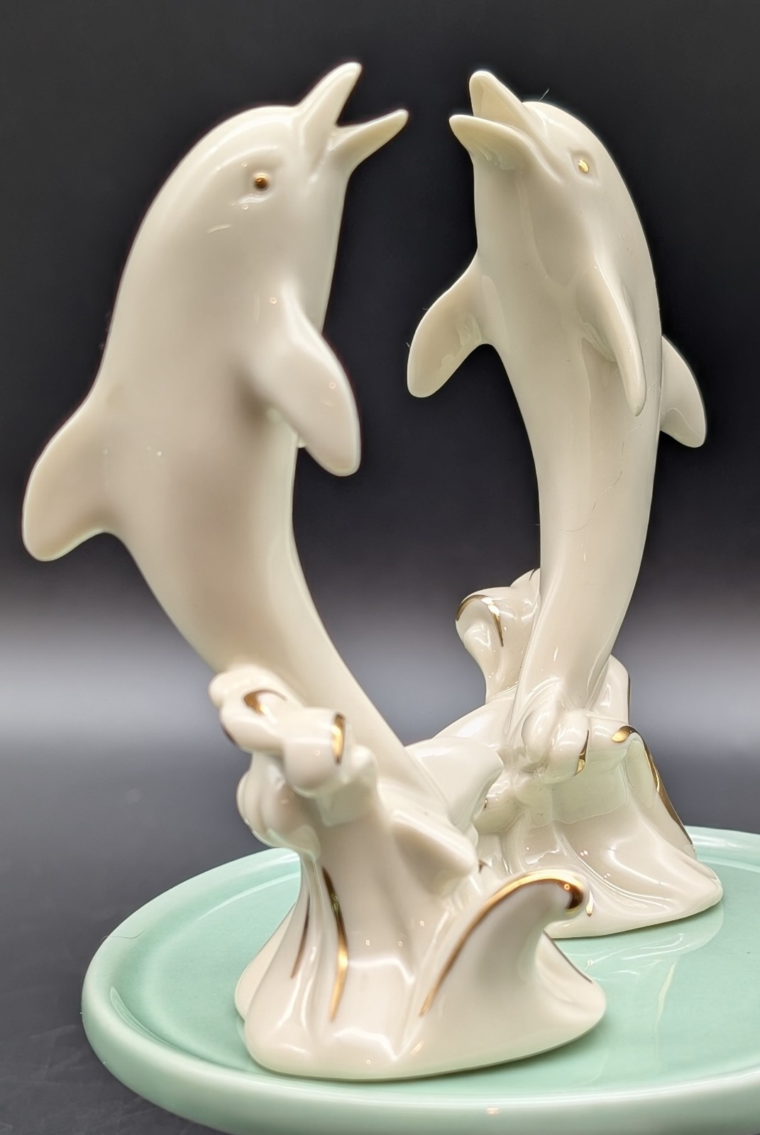 Vintage Lenox Dolphins Figurines Treasury Collection 24K Gold Accents Circa 1997