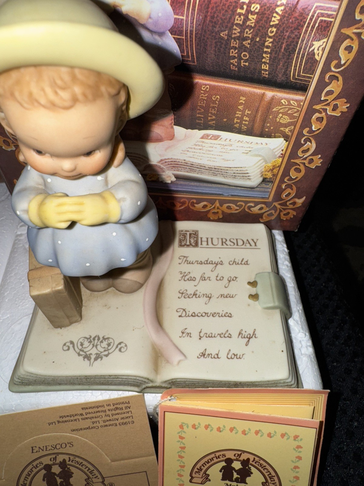 VTG. Enesco Memories Of Yesterday complete set of days of the week still in box