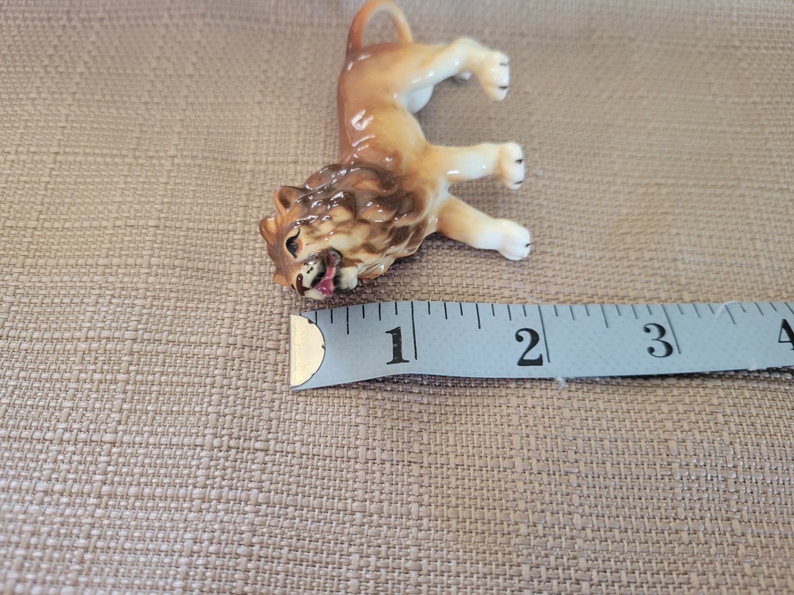 Vintage Norleans Japan Porcelian Lion Figurine Mid Century Ceramic Art Statue