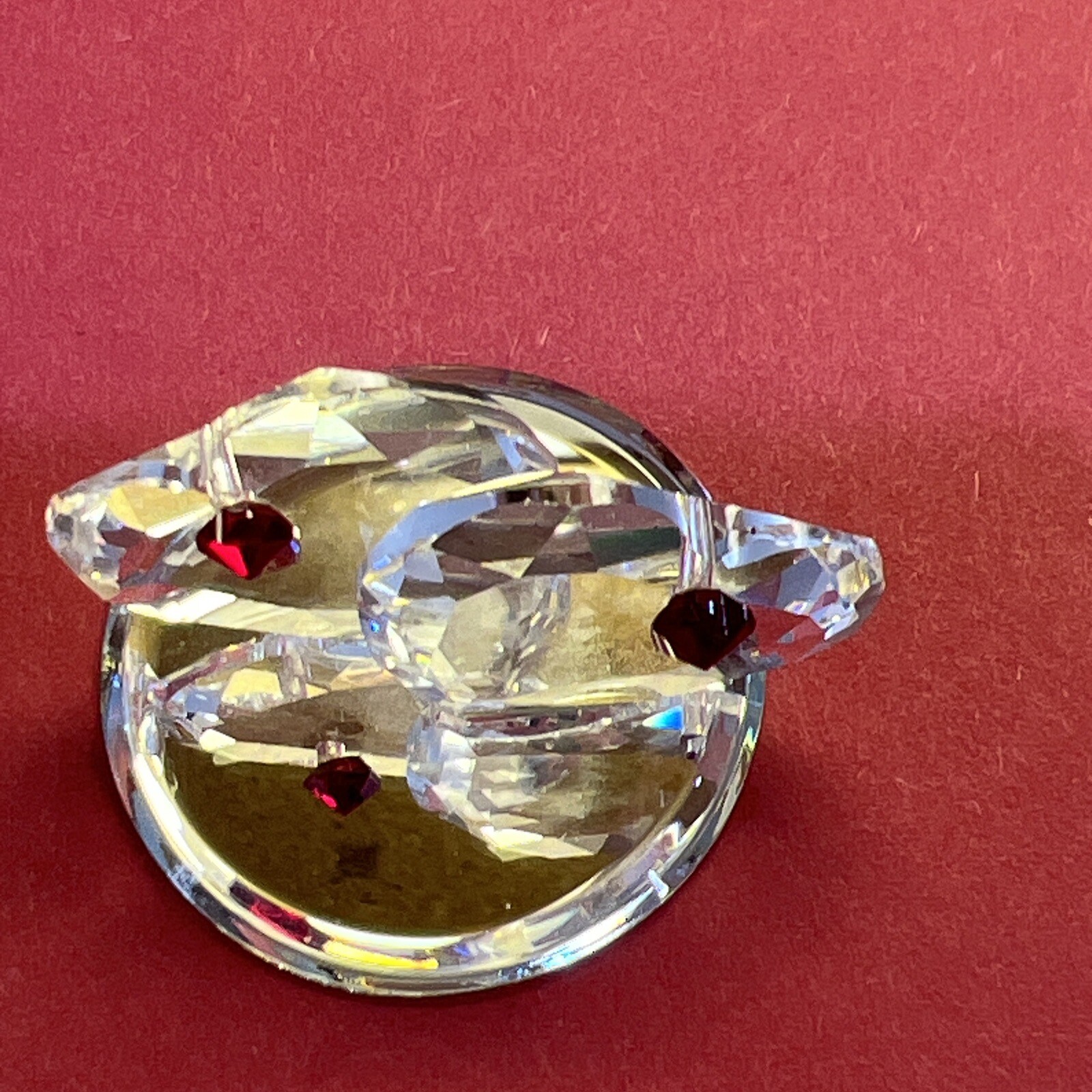 VTG CFL Crystal De Lites By Manon Double Twin Hearts Figurine