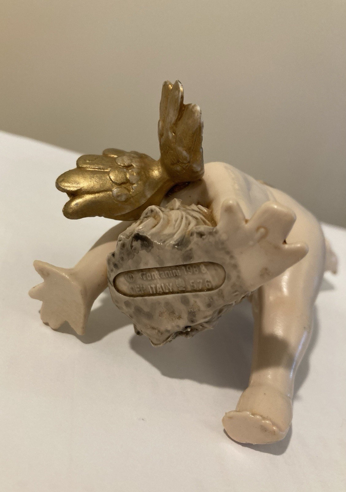 Fontanini Depose Italy Simonetti Tumbling Posed Angel Cherub 1988 Figurine #576