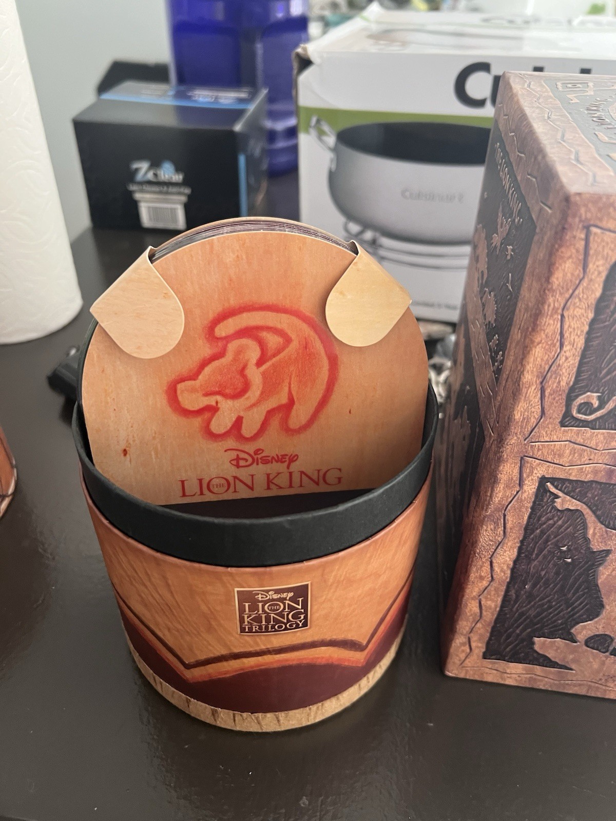 Disney Lion King Trilogy Collector Figurine Simba Timon Pumbaa Woodgrain