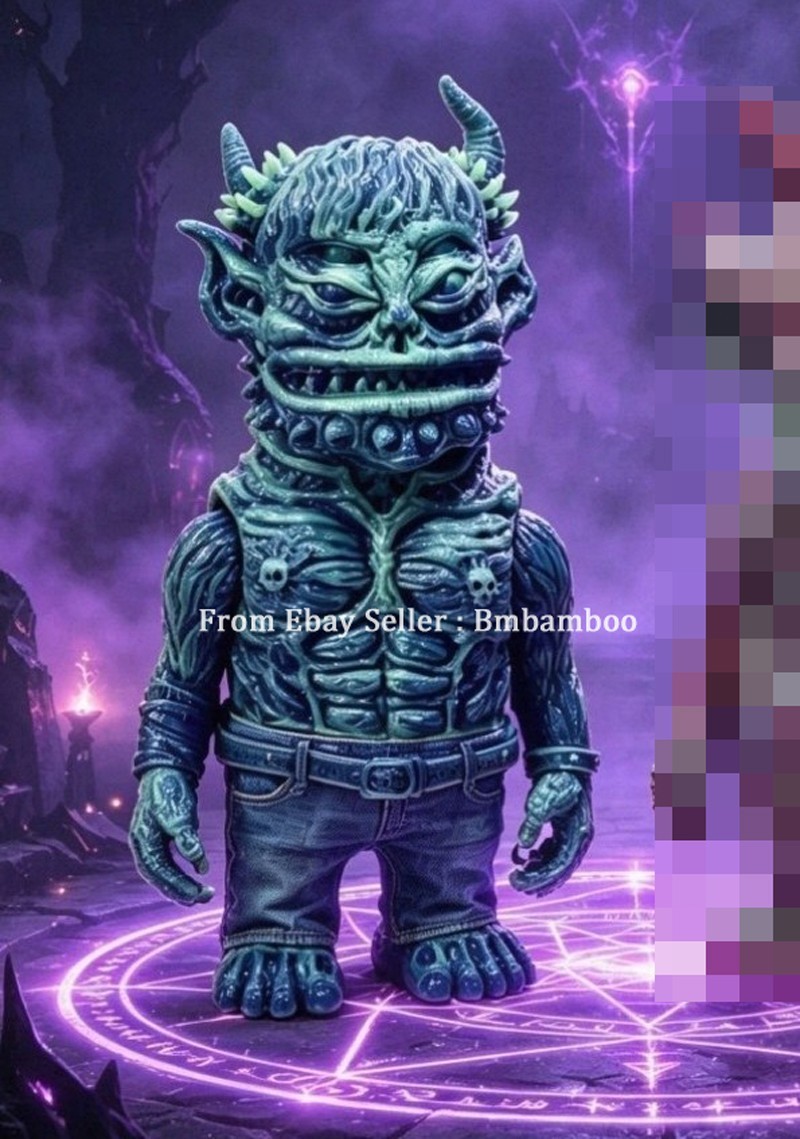 BODA Studio Taigu Demon Green Kaiju Sofubi Soft Vinyl Designer Art Toys Rare