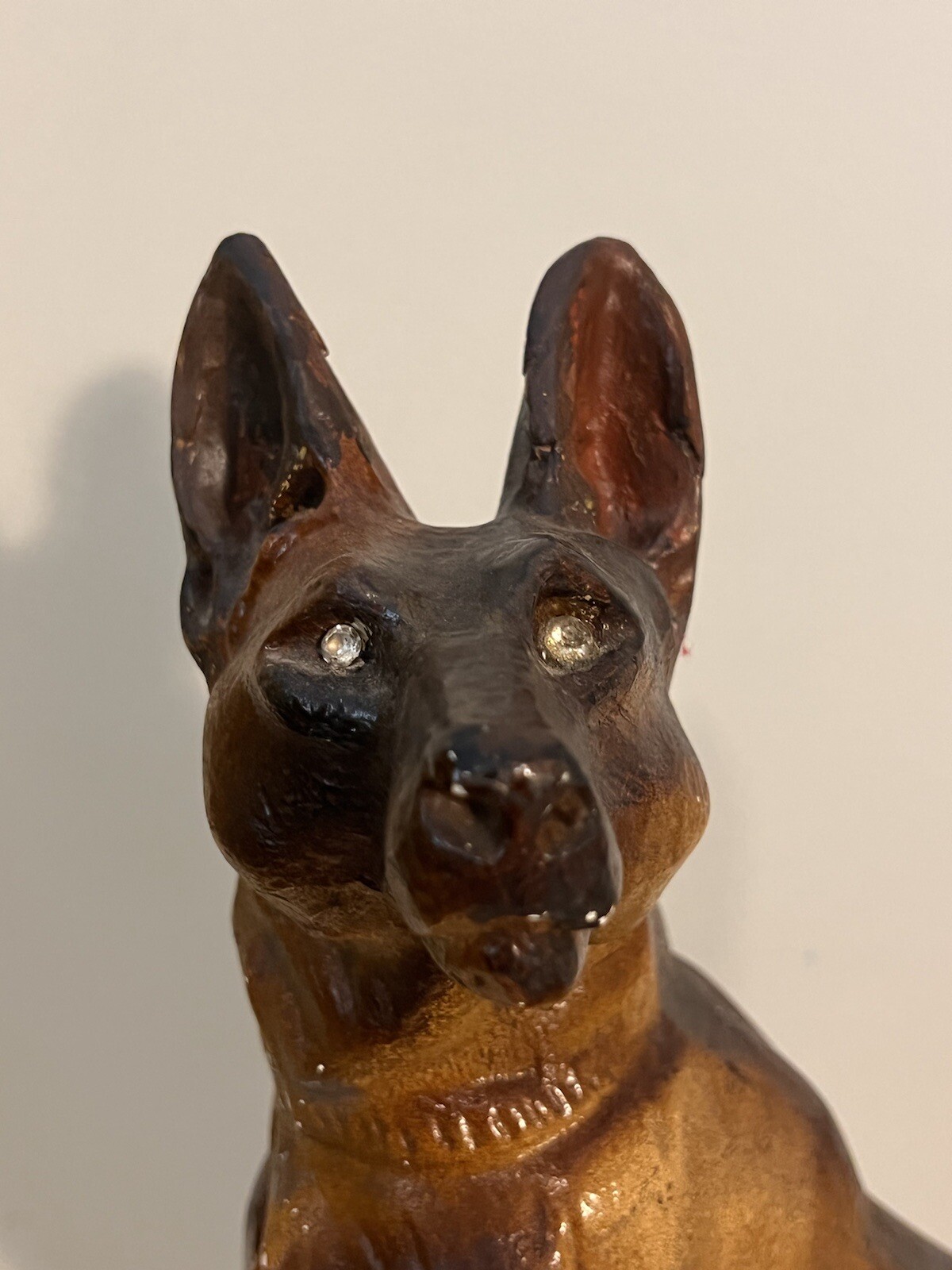 Antique 18.5” LARGE RIN TIN TIN Chalkware Statue Figurine German Shepherd Dog 🐕