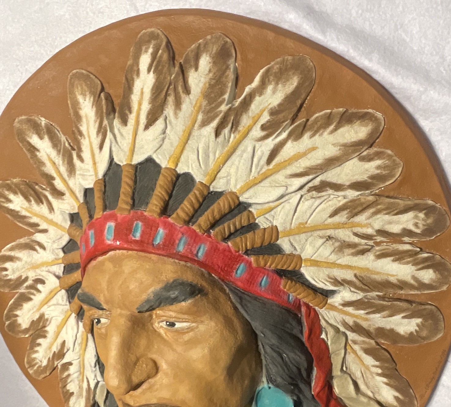 19 inch Chalkware Native American Chief