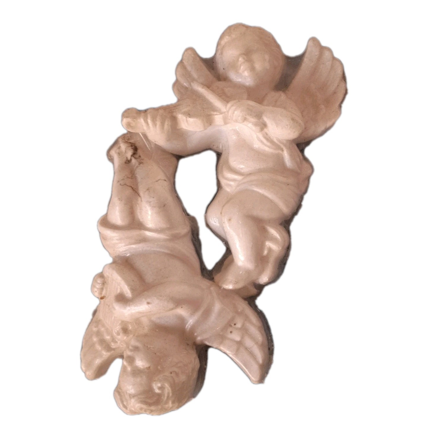 Vintage Botanical Science Anaheim CA Cherub Wall Plaques Set of 2 Resin Angels