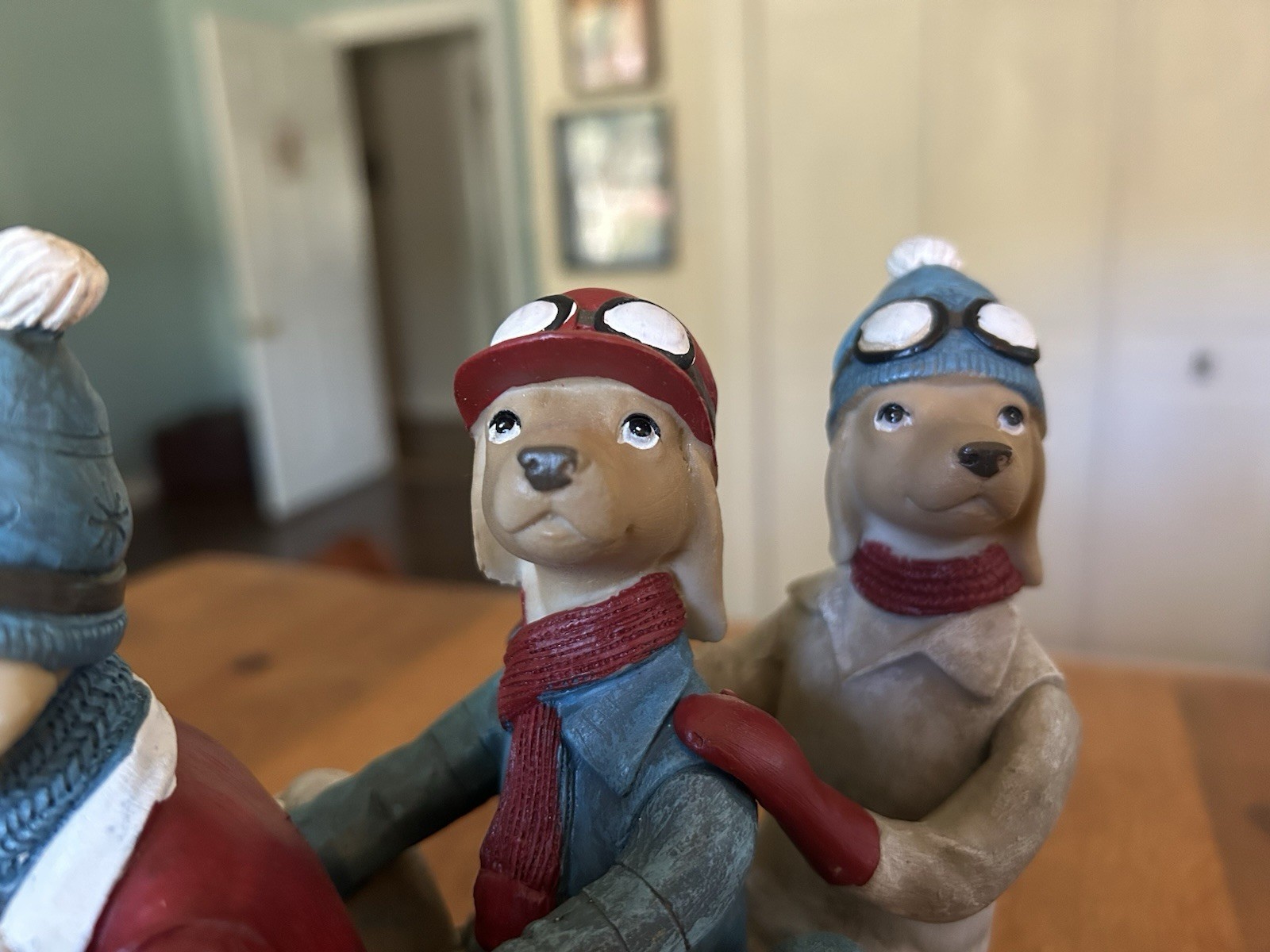 Cozy & Trendy Dogs Figurine X-mas Sledding Detailed Resin