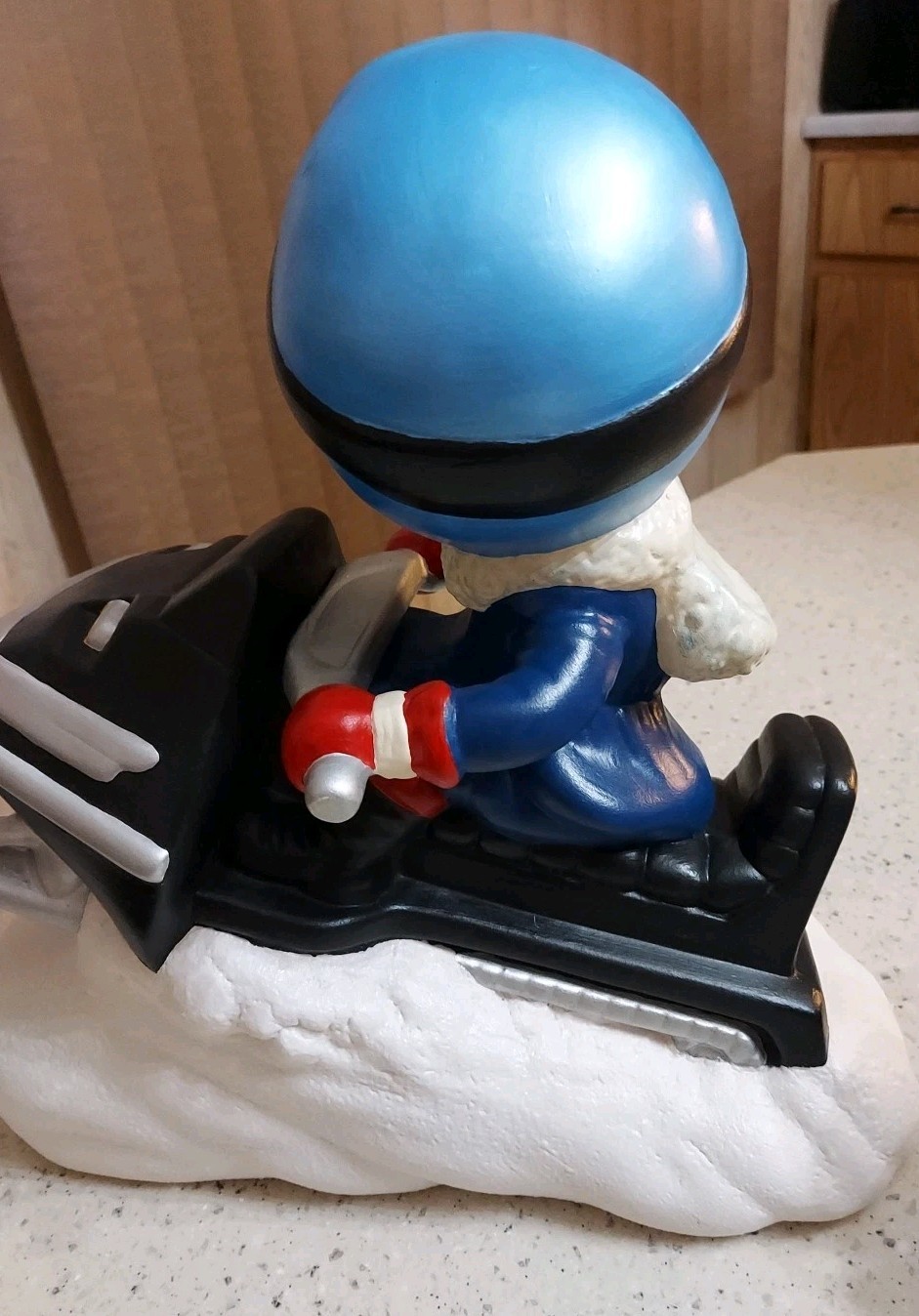 VINTAGE 1970’s SMILEY BOY Yamaha Black Snowmobile Ceramic Figure Atlantic Mold