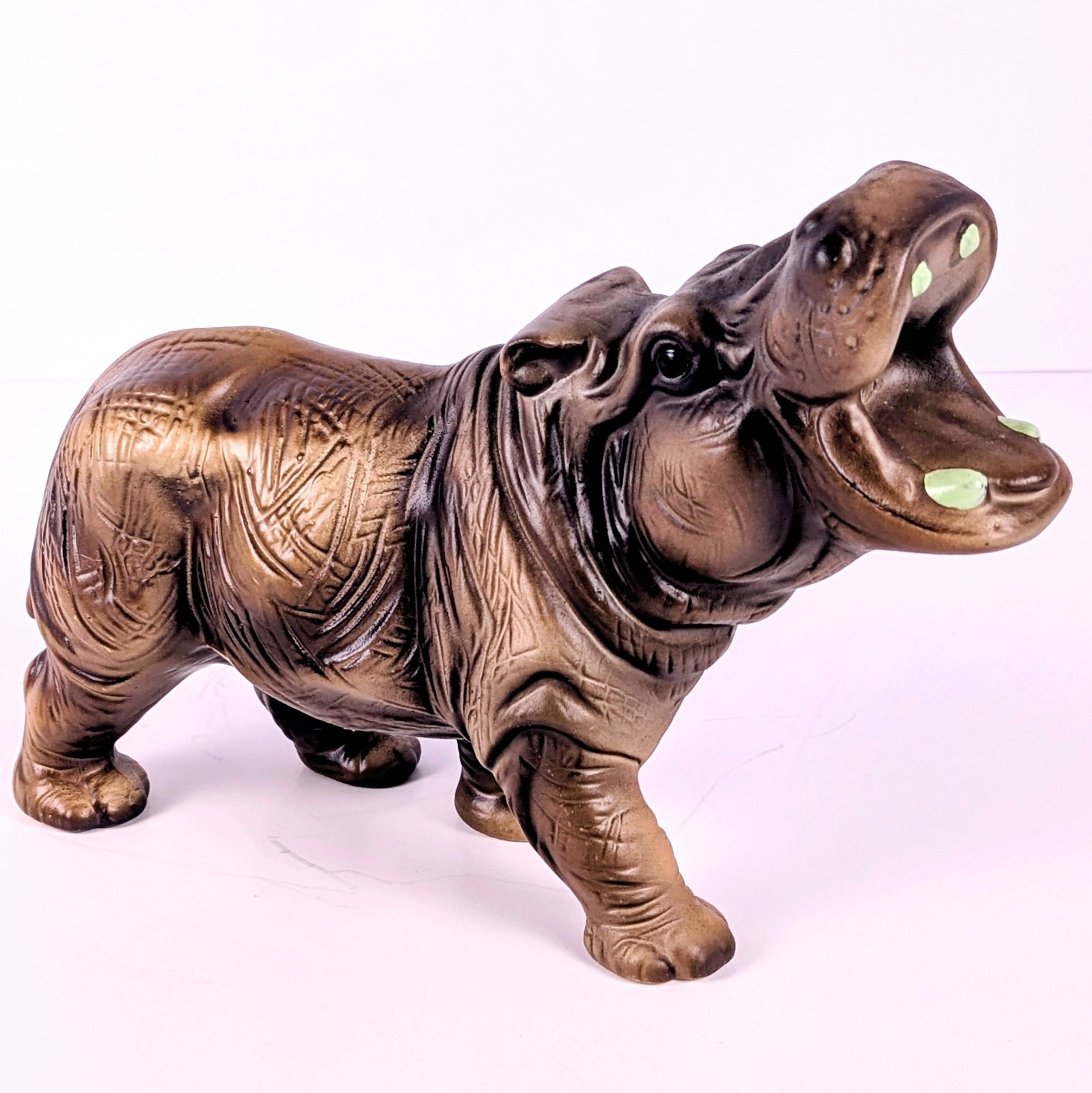 Vintage Norleans Japan Hippo Figurine Ceramic 8″ Safari Animal Statue