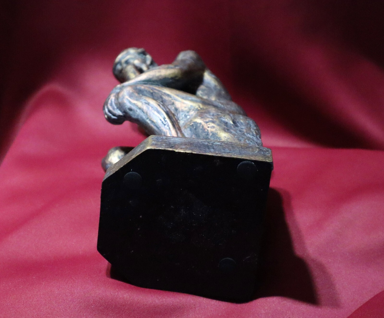 The Thinking Man The Thinker Statue 3 LB.+ Great Condition Antiquey Brass Finish