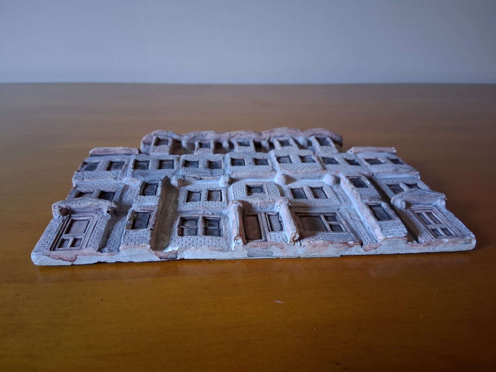 Colin Scott Handmade Painted Plaster Building Sculpture Gray Brown Architecture