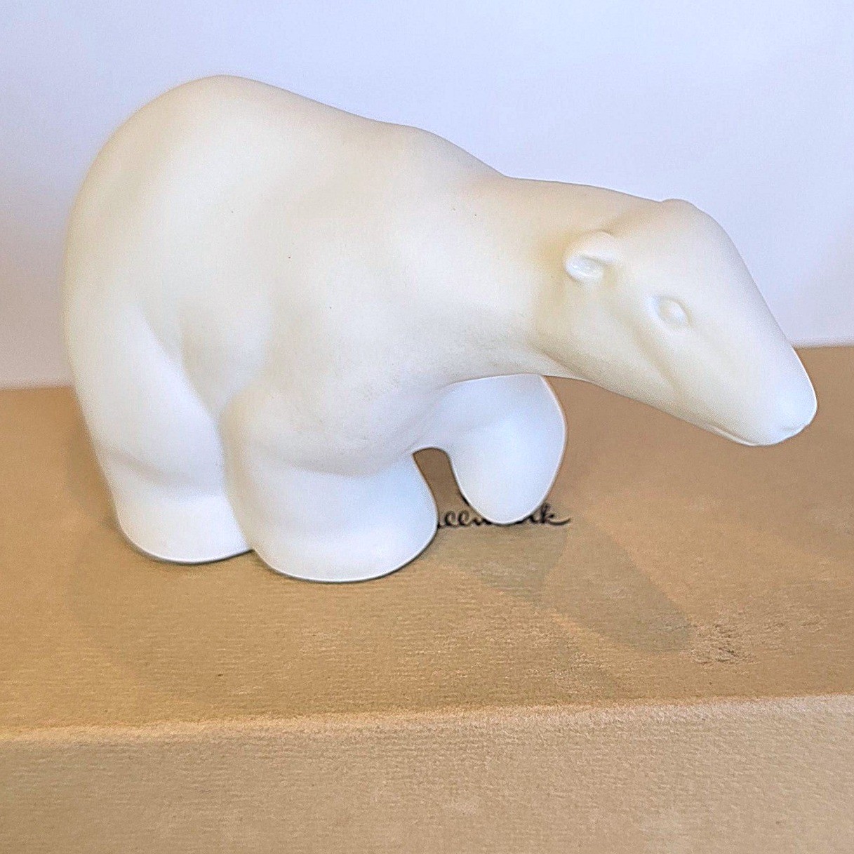 1979 VTG Hallmark Little Gallery Polar Bear Figurine Porcelain Bisque With Box