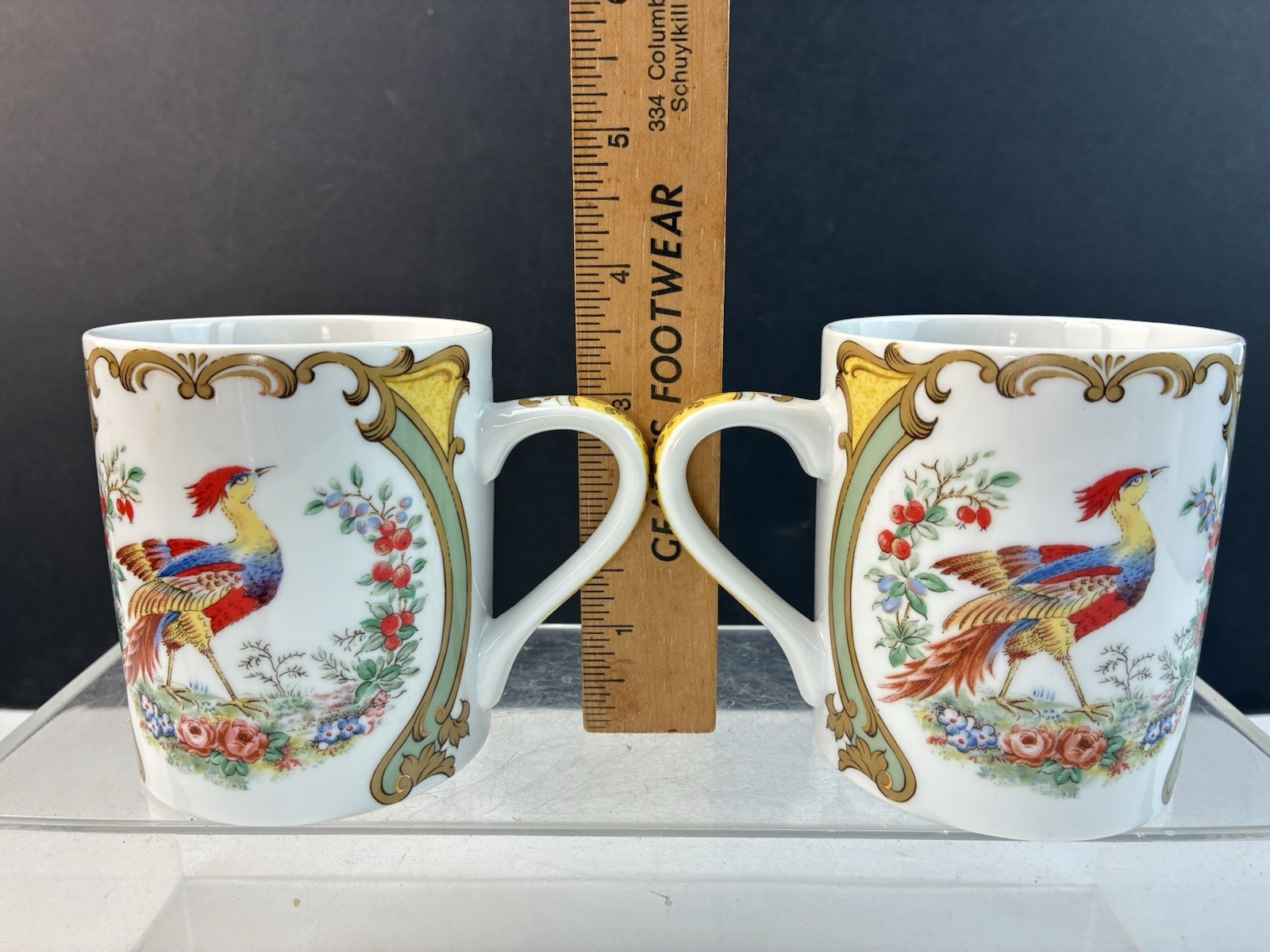 2 Late 20th Century Decorative Ceramic Mugs, Adrea Sadek, Preservation Society