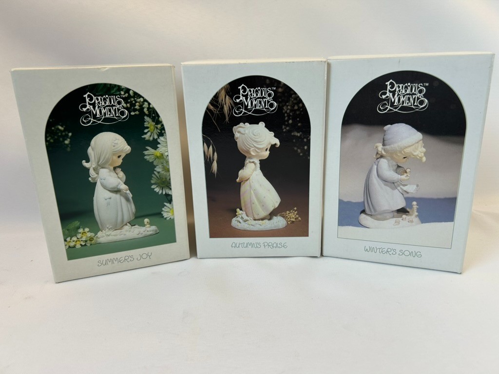 Precious Moments Lot “Four Seasons Series” 3 Summer Autumn Winter 3 Figures