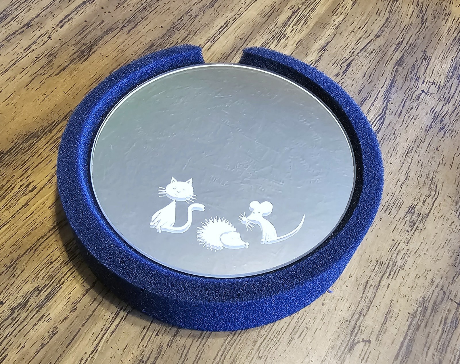 🐱🦔🐭 Swarovski Crystal Starter Set, Figurine Mirror, White Cat Hedgehog Mouse