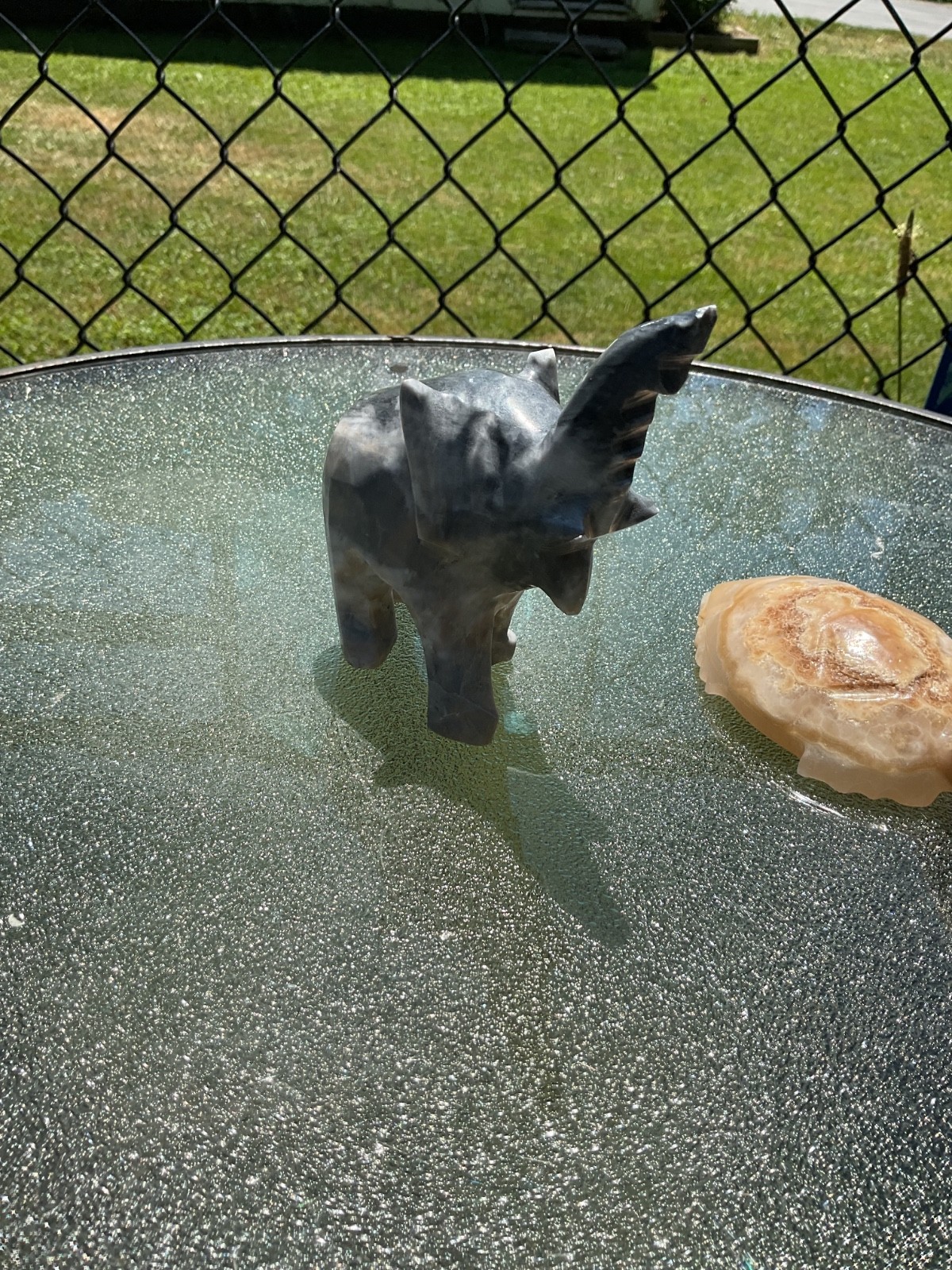 Vintage Hand-Carved Onyx & Marble Animal Figurines – Exquisite Turtle & Elephant
