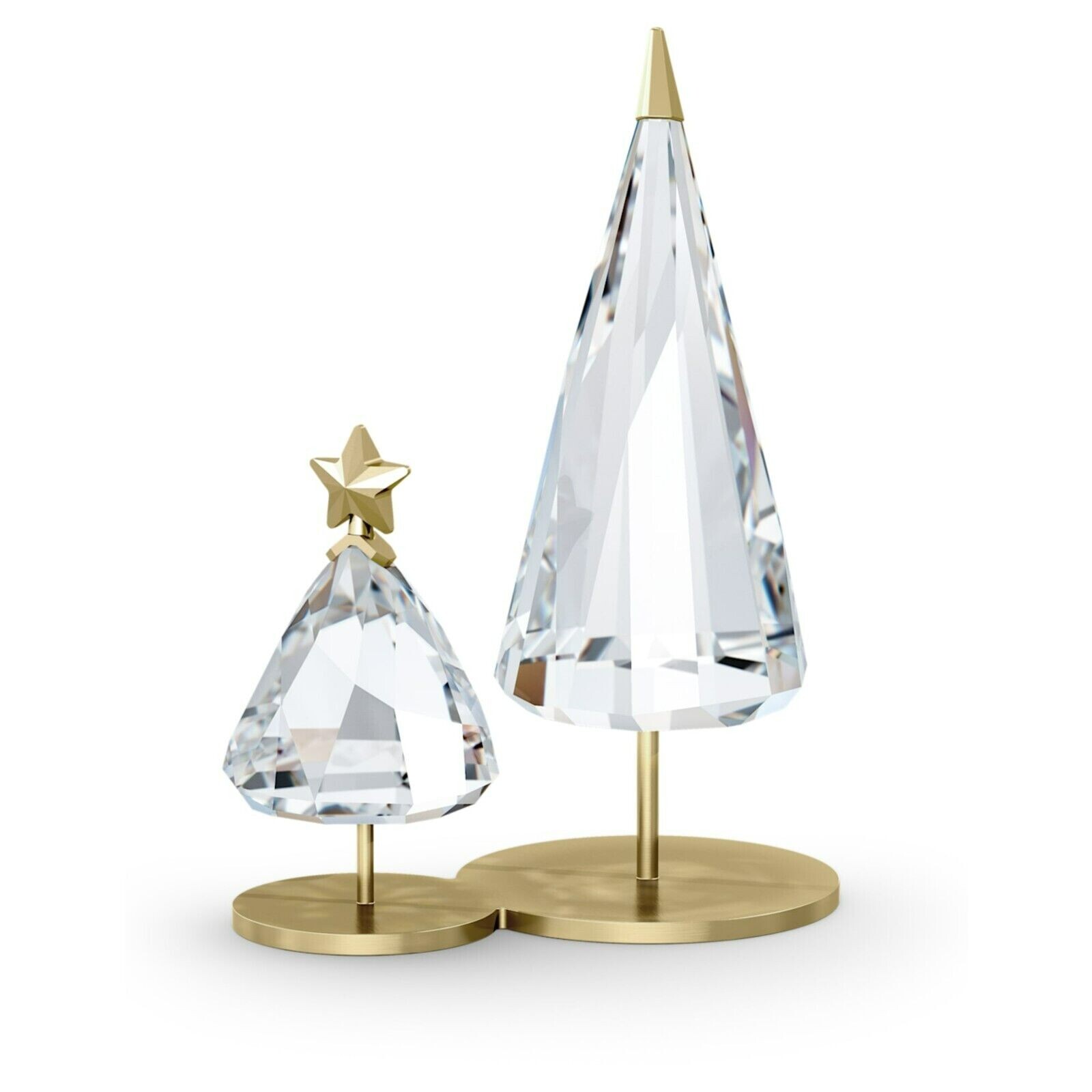 🎄Swarovski Crystal 2021 Holiday Magic Golden Christmas Winter Tree Duo Figurine
