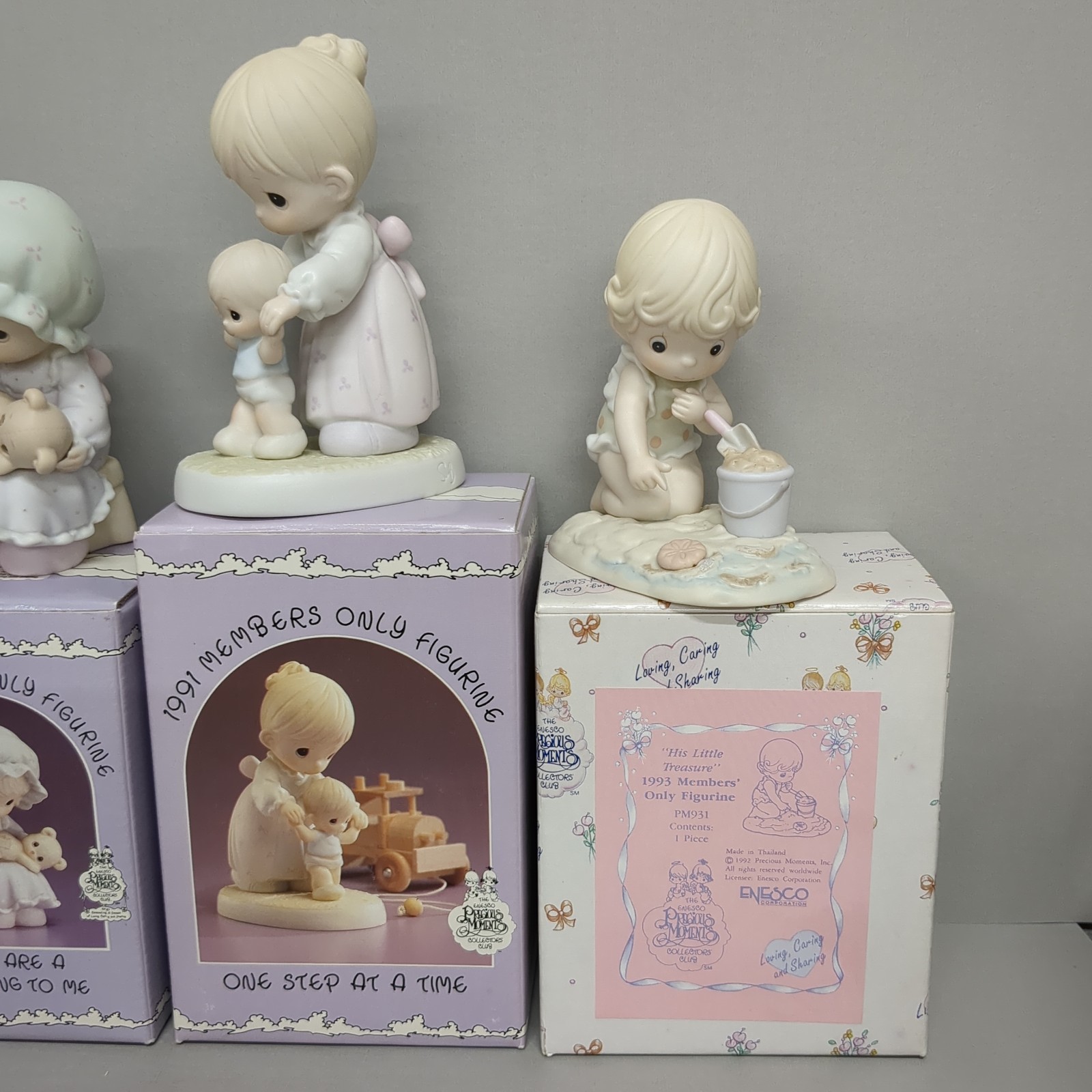 Precious Moments Lot 4 Figures Members Only PM892, PM902, PM911, PM 931 1989 90