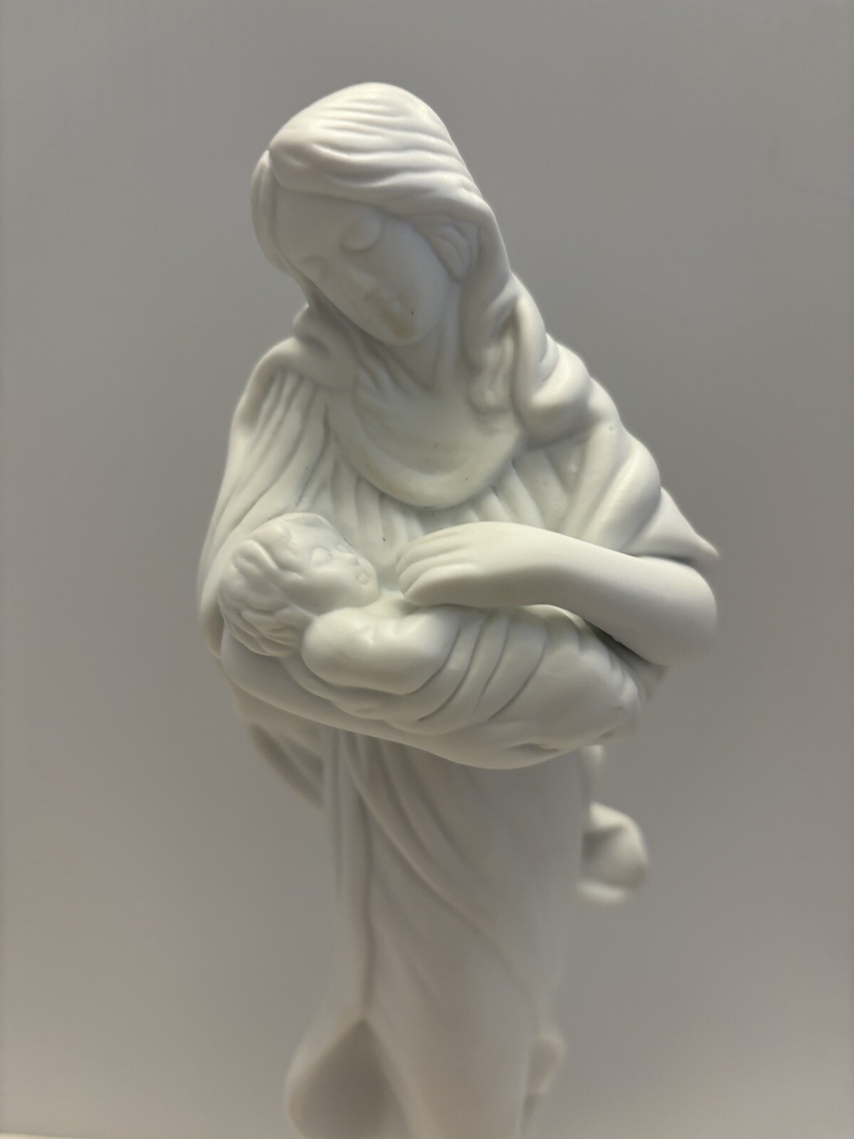 Figurine Mother and Child Fine Porcelain Telaflora 11 Inches Tall White Matte