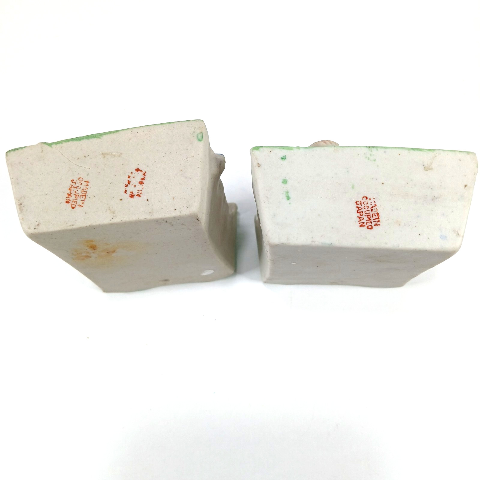 Occupied Japan Mini Wall Pockets Victorian Couple in Windows Ceramic 3.75″