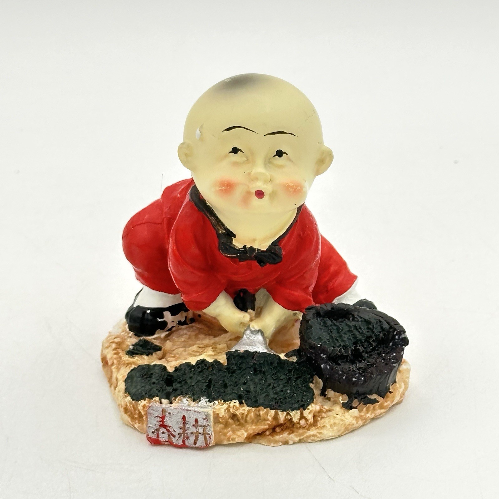 Vintage Boy Monk Resin Figures Set Of 5 Various Poses Asian Figurine READ