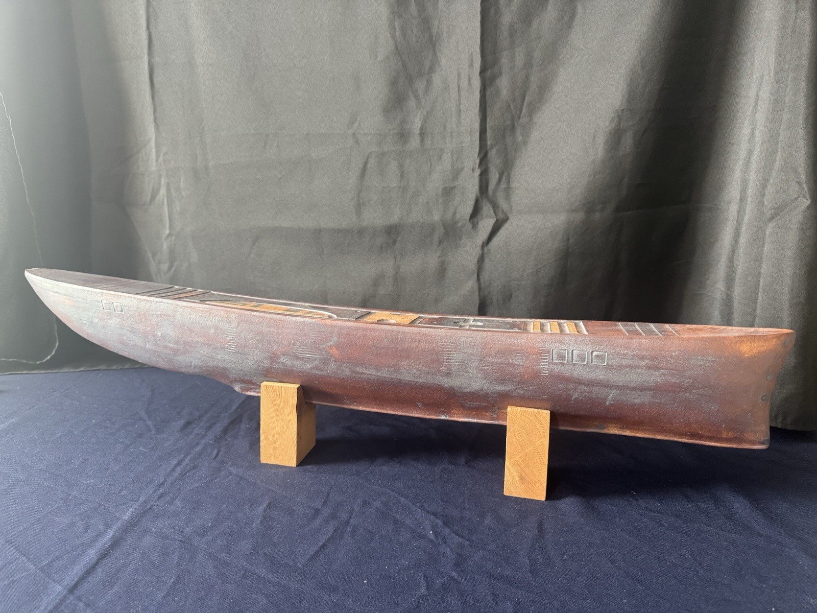 Dan and Lee Ross art pottery sculpture Lake Superior barge ship boat