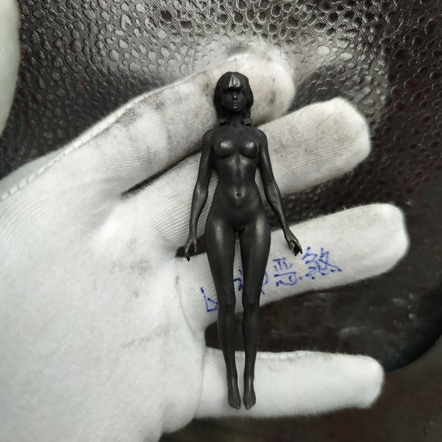 3.5″ Black Solid Brass Girl Nude Female Body Beautiful Statue Body Art Figurine