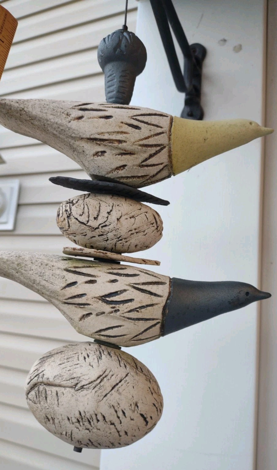 Stephen Fabrico Studio Pottery Bird And Egg Nests Porch Hanging Decor Yard Art