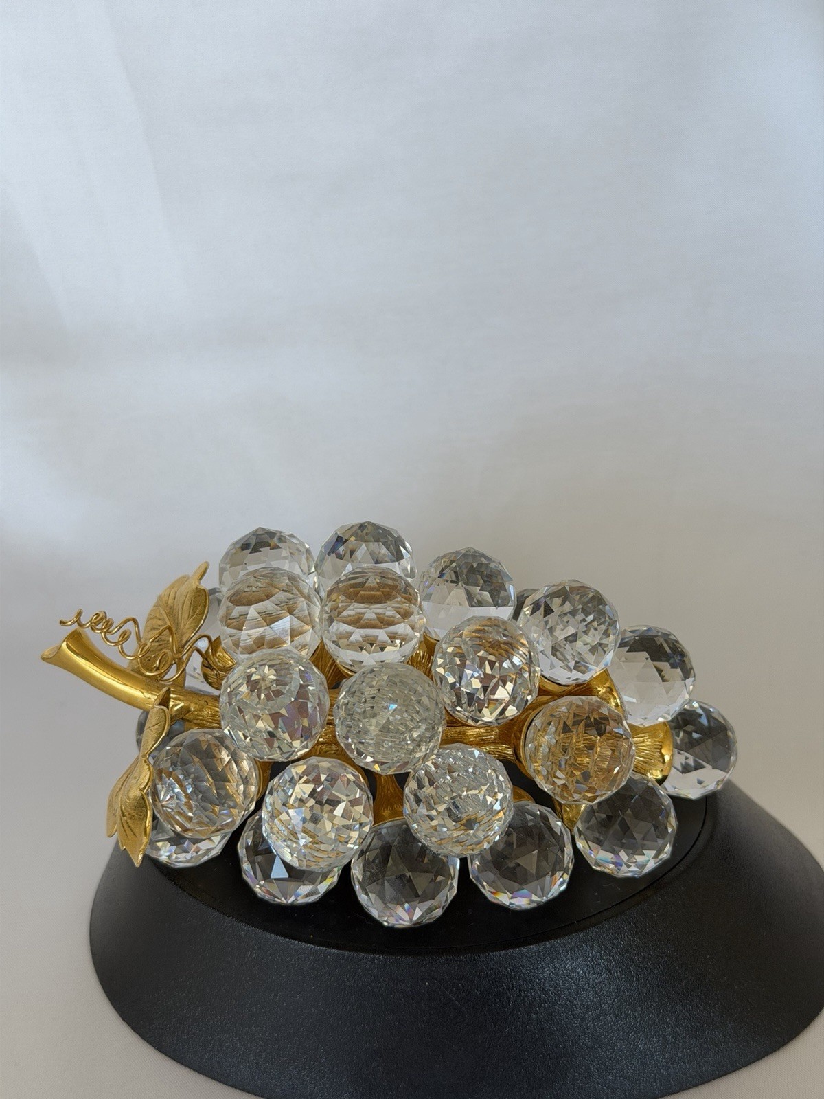 Vintage Swarovski Crystal & Gold 29 Grapes Cluster Sparkling Fruit Decor