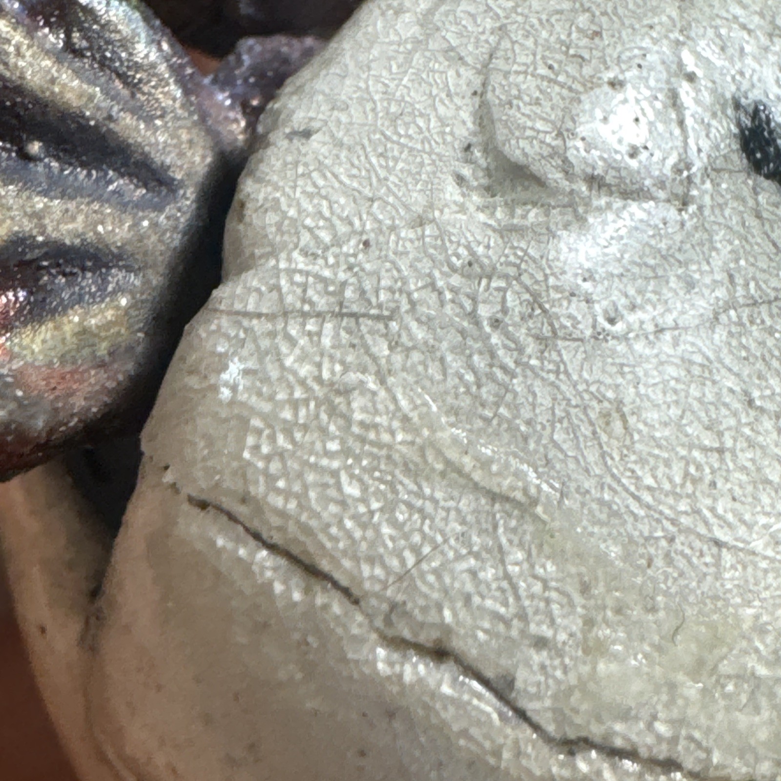 Raku Baby Gecko Hatchling Pottery Figurine Handmade Jeremy Diller Glued!! Read!