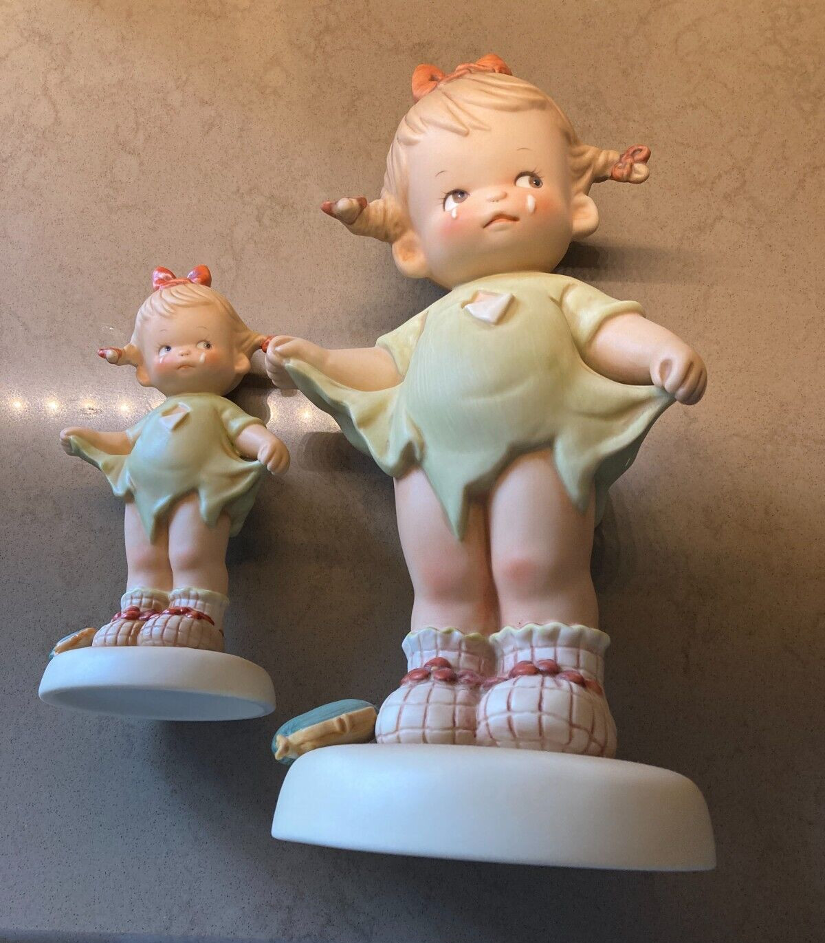 2 Enesco Memories of Yesterday “Mommy, I Teared It” – Large 9 1/2 & Small 5 1/2